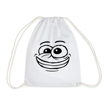 Design crazy comic face - Drawstring Bag - white - Front