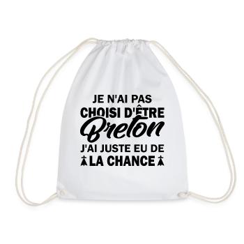 pas choisi d être breton / cadeau humour breton - Sac de sport léger - blanc - Devant