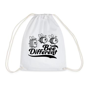bee different saying quote - Drawstring Bag - white - Front