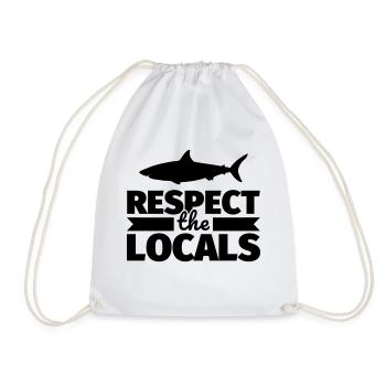 Drôle de dicton requins : Respectez les locaux - Sac de sport léger - blanc - Devant