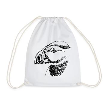 Oiseau macareux dessiné à la main - Sac de sport léger - blanc - Devant