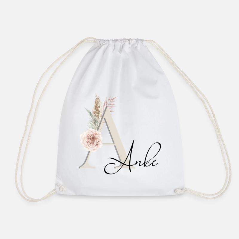 Anke Name Boho - Turnbeutel - Weiß