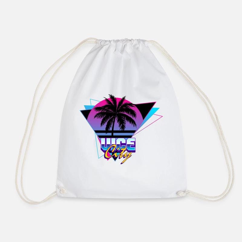 Synthwave 1 Vice City 80er 90er Retro - Turnbeutel - Weiß