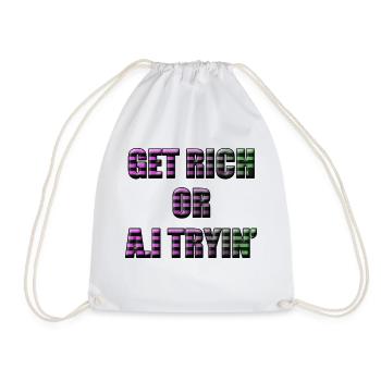Get Rich Or A.I Tyrin' - Drawstring Bag - white - Front