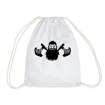 dwarves axe - Drawstring Bag - white - Front