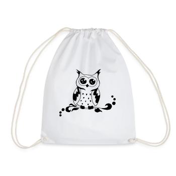 All owl - Drawstring Bag - white - Front