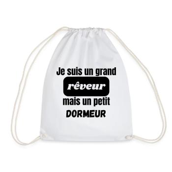 Je suis un grand rêveur mais un petit dormeur - Sac de sport léger - blanc - Devant