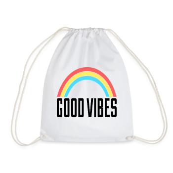 Good Vibes Regenbogen - Turnbeutel - Weiß - Vorne