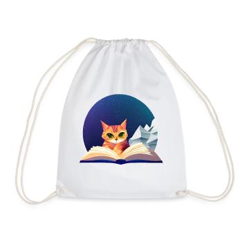 Kätzchen Bücher Katze Lesen Kater Buch Hauskatze - Turnbeutel - Weiß - Vorne