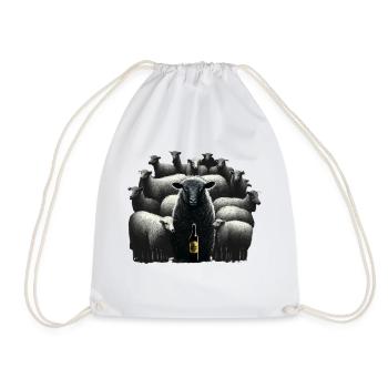 Mouton noir frais avec de la bière - Sac de sport léger - blanc - Devant