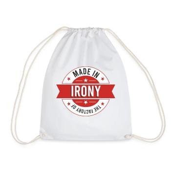 Made in the factory of irony - Drawstring Bag - white - Front