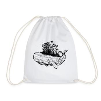 Whale forest - Drawstring Bag - white - Front