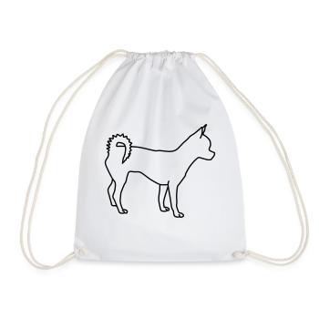 Chihuahua lineart 1 - Drawstring Bag - white - Front
