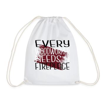 woodcutter chop wood statement jokes forest work - Drawstring Bag - white - Front