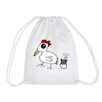 Katze Huhn - Turnbeutel - Weiß - Vorne