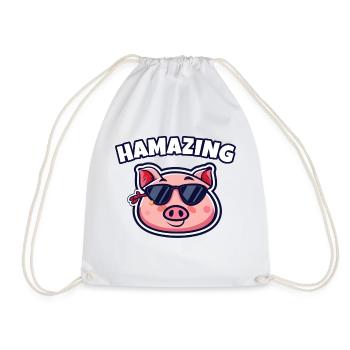 Hamazing PunFunny Pig Porc Joke Humor - Turnbeutel - Weiß - Vorne