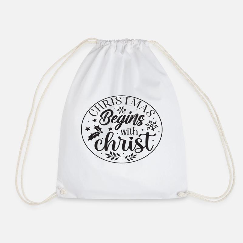Christmas begins with christ - Turnbeutel - Weiß