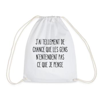 tellement de chance que les gens n'entendent pas - Sac de sport léger - blanc - Devant