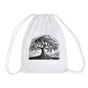 Bonsaï arbre forestier noir blanc - Sac de sport léger - blanc - Devant