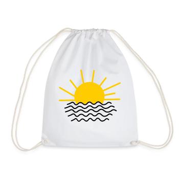 Rising sun over water - Drawstring Bag - white - Front
