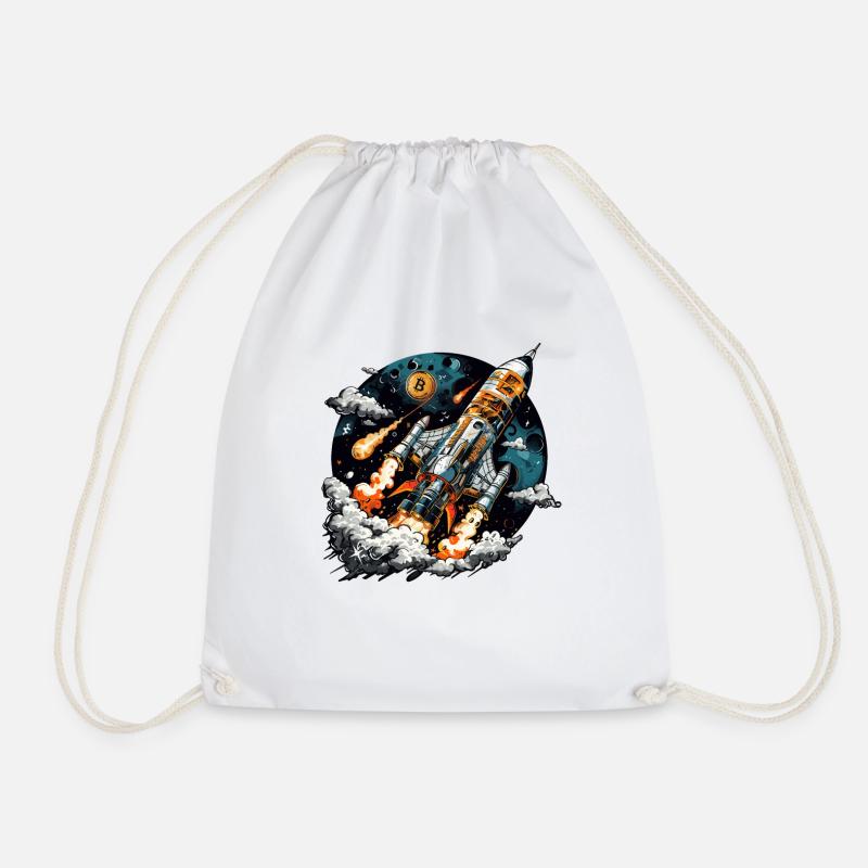 To the Moon - Drawstring Bag - white