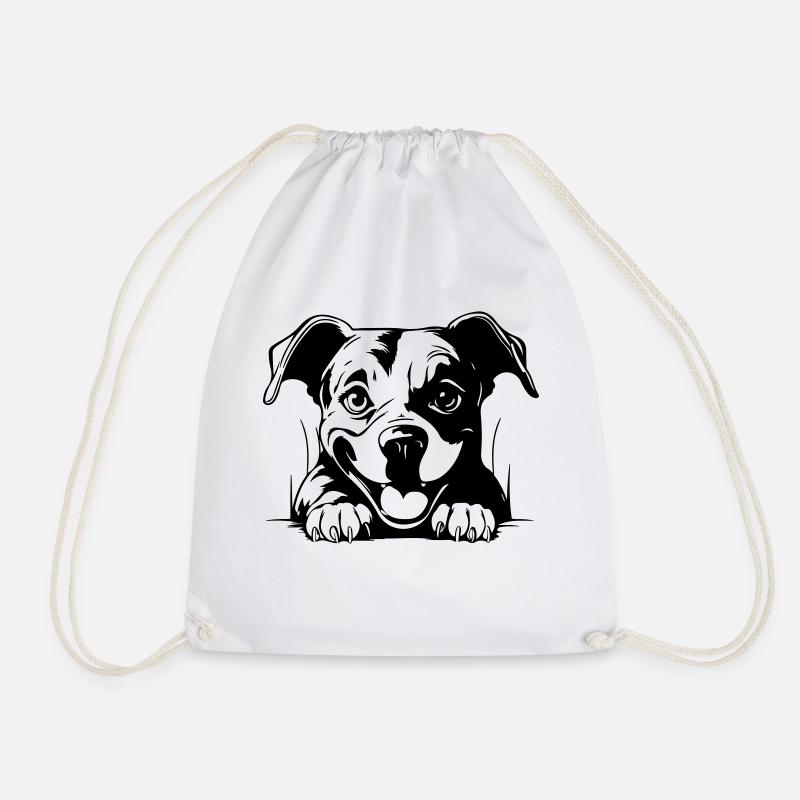 Staffordshire Bull Terrier - Drawstring Bag - white
