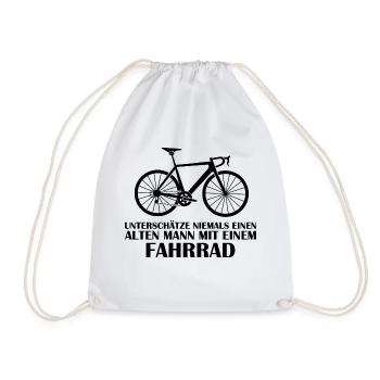 Funny Bicycle Saying - Drawstring Bag - white - Front
