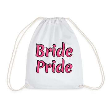 Bride Pride - Lesbian Wedding Gay Marriage - Drawstring Bag - white - Front