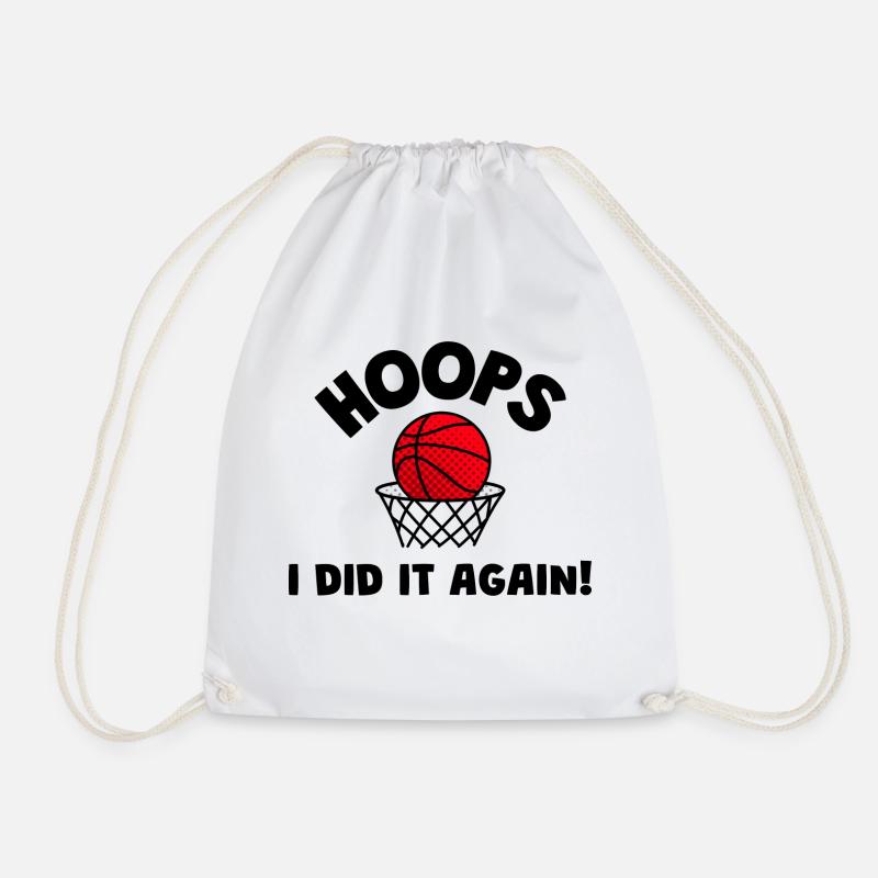 Hoops I Did It Again - Drawstring Bag - white