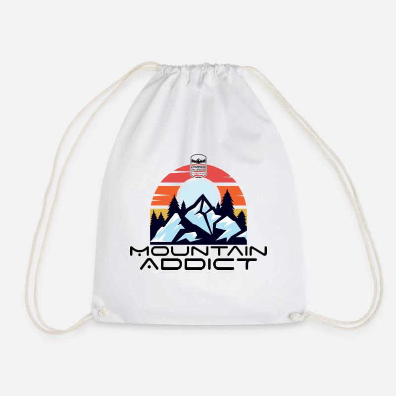 Mountain Addict - Drawstring Bag - white