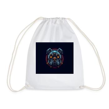 dog with glasses sticker - Sac de sport léger - blanc - Devant