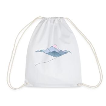 Serene Mountain Sunrise Serene Mountain - Drawstring Bag - white - Front
