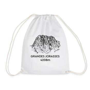 Grandes Jorasses, High Mountains, Mont-Blanc, Mountain - Drawstring Bag - white - Front