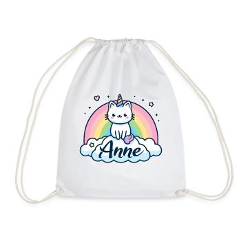 Anne Name Vorname Einhornkatze - Turnbeutel - Weiß - Vorne