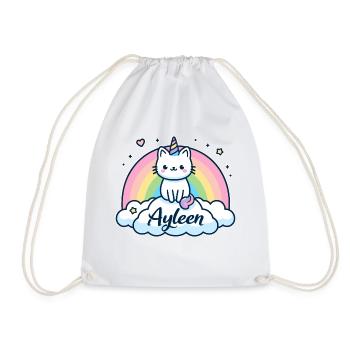 Ayleen Name Vorname Einhornkatze - Turnbeutel - Weiß - Vorne