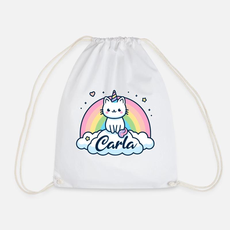 Carla Name Vorname Einhornkatze - Turnbeutel - Weiß
