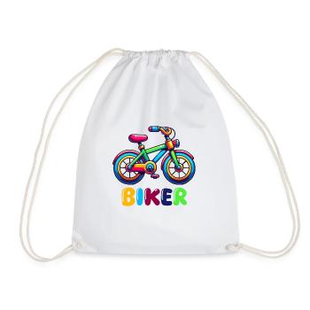 fahrrad biker - Turnbeutel - Weiß - Vorne