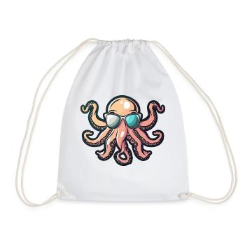 Oktopus Comic Cool - Turnbeutel - Weiß - Vorne