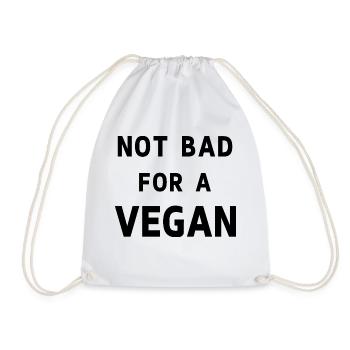 Not bad for a vegan - Drawstring Bag - white - Front