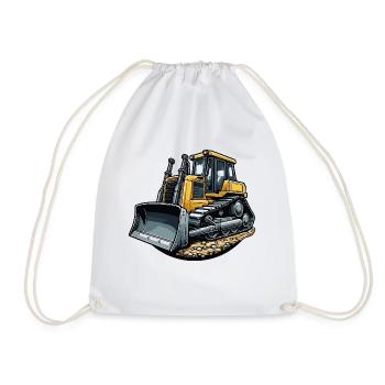 Bulldozer large - Drawstring Bag - white - Front