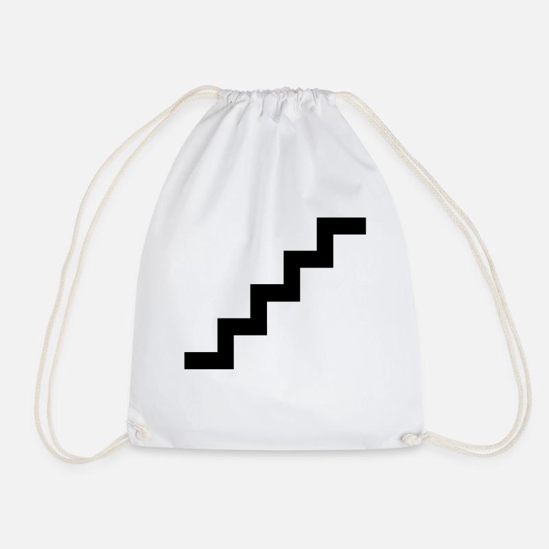 Escaliers noirs - Sac de sport léger - blanc
