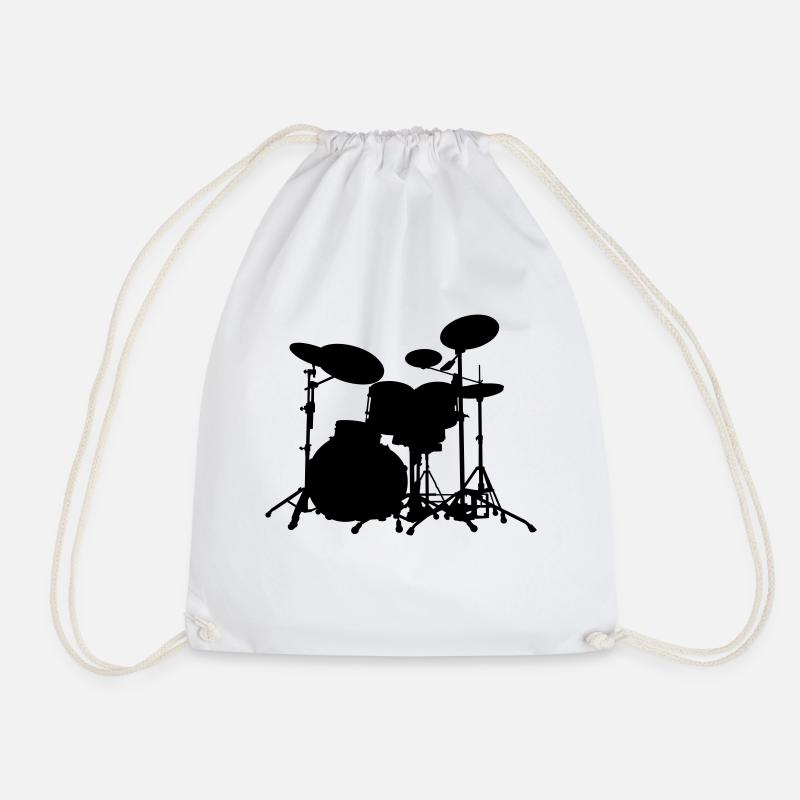 drums - Drawstring Bag - white