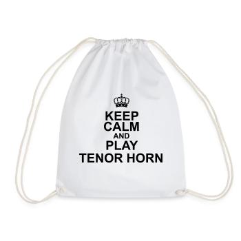 Keep Calm and play Tenor Horn - Drawstring Bag - white - Front