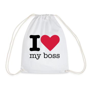 I Love My Boss - Turnbeutel - Weiß - Vorne