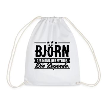 Man Myth Legend Björn - Drawstring Bag - white - Front