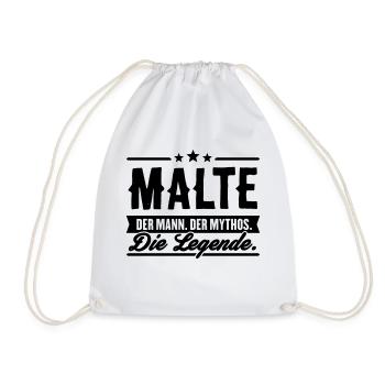 Mann Mythos Legende Malte - Turnbeutel - Weiß - Vorne