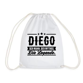 Man Myth Legend Diego - Drawstring Bag - white - Front