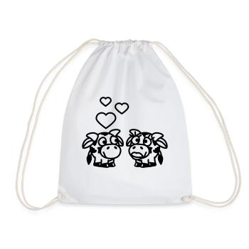 smiley_cows_in_love_1c - Sac de sport léger - blanc - Devant
