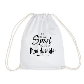 mauldäschle schwarz - Turnbeutel - Weiß - Vorne
