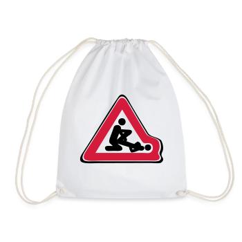 panneau routier deforme position amour - Sac de sport léger - blanc - Devant